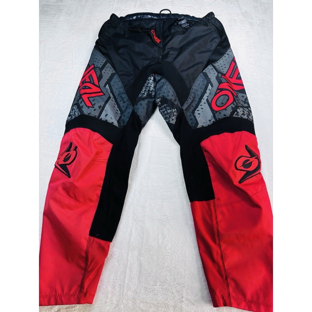 O'Neal Element MX Pants Men's 36 Black Red Motocross ATV Dirt Bike Riding Gear